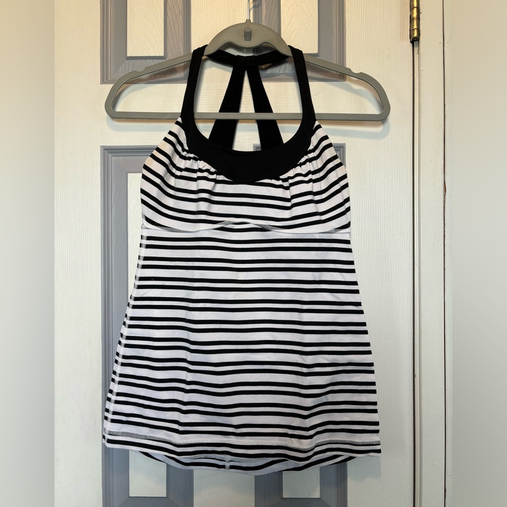 2/$25 Lululemon Athletica Black and White Striped Tank Top